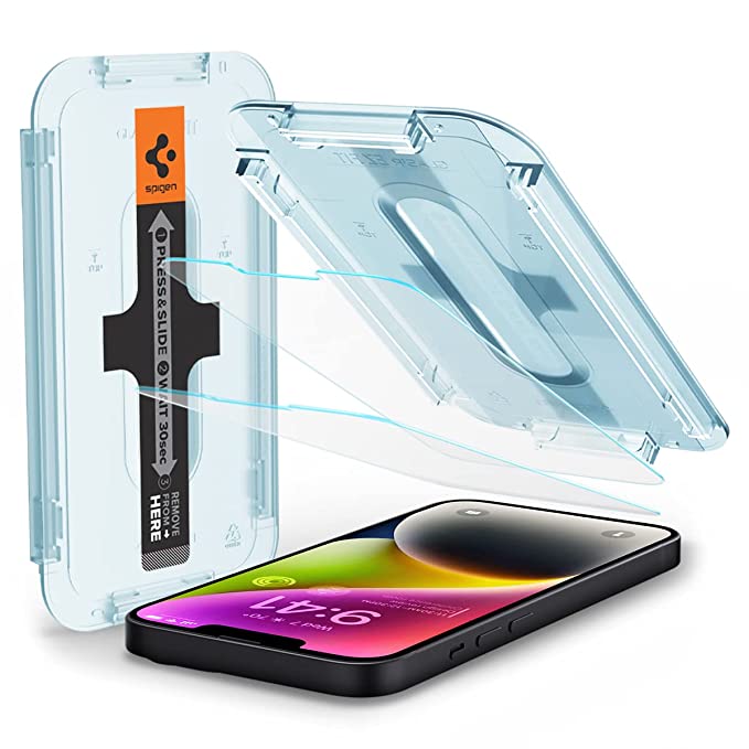 Spigen EZ Fit Tempered Glass Screen Protector Guard For IPhone 14/13/13 Pro - 2 Pack