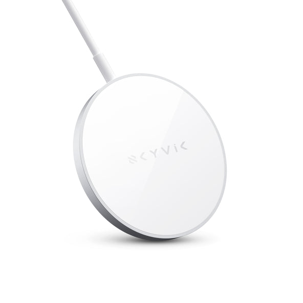 SKYVIK Beam Tap Magsafe Compatible 15W Fast Wireless Charging Pad For IPhone 12 13 And 14 Series - White