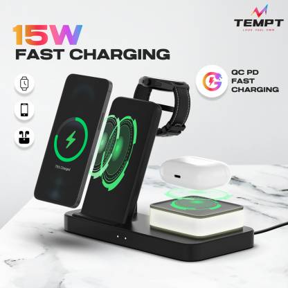 TEMPT Lumina Wireless Charger With Lamp 4 In 1 Magnetic Mag-Safe Charger Charging Pad