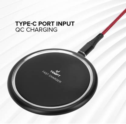 TEMPT Powerpad Wireless Charger With Smart Ic Protection Against Damage Type C Cable Charging Pad