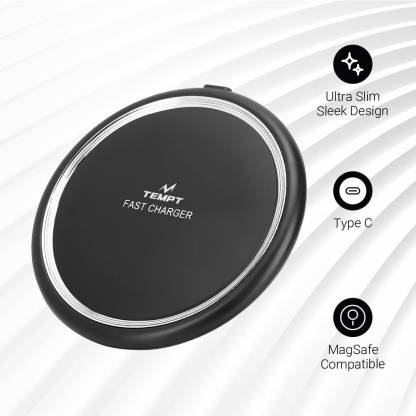 TEMPT Powerpad Wireless Charger With Smart Ic Protection Against Damage Type C Cable Charging Pad